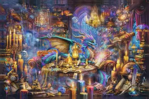 Ravensburger Puzzle Dragons Library – 3000 Teile – 121 × 80 cm – ab 14 Jahren – Holz
