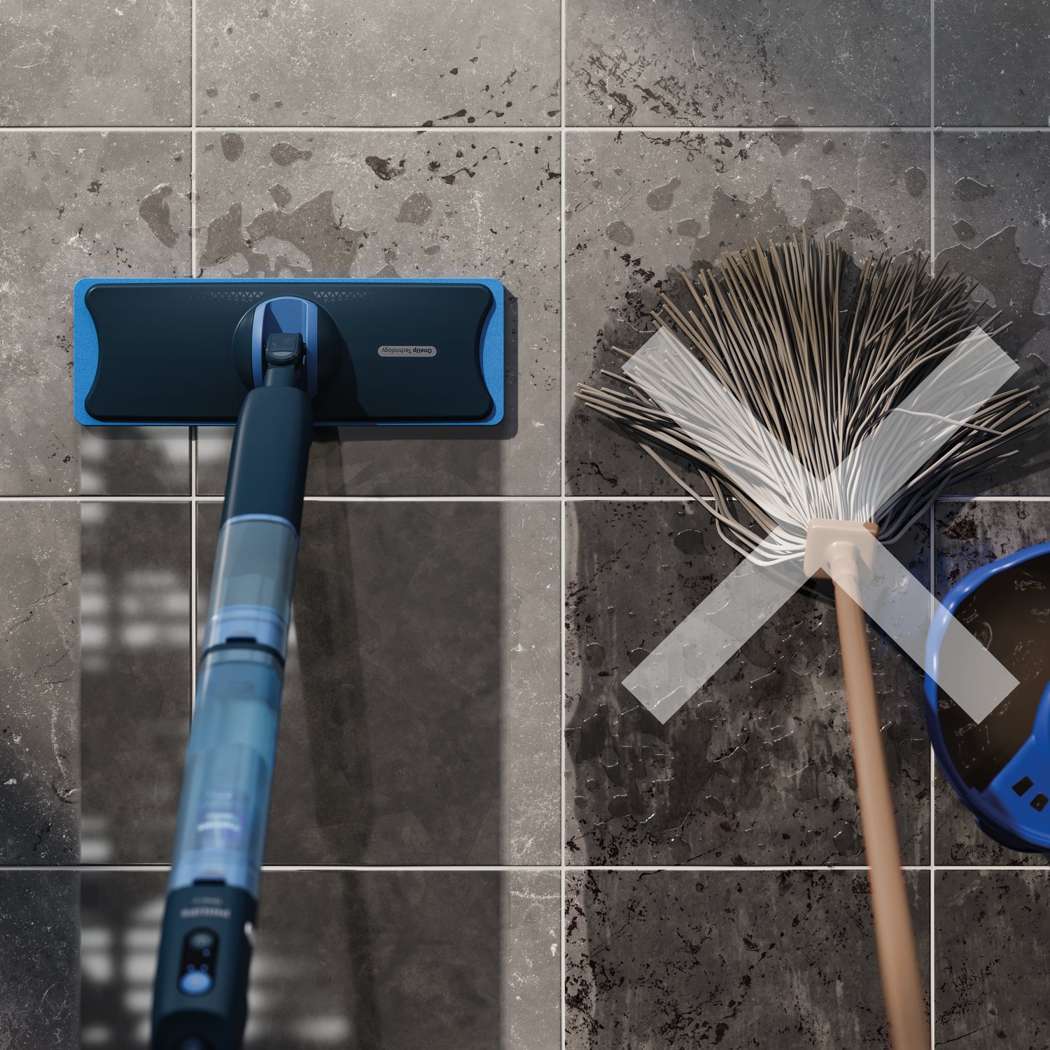 Philips Reinigungsgerät OneUp 5000 XV5113/01 – 0,281 l Frischwassertank – 70 min Laufzeit – Blau
