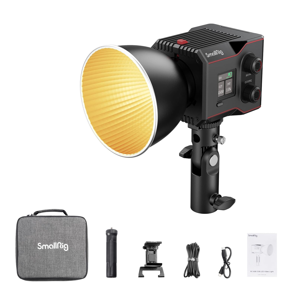SmallRig R60B COB-LED-Video-Licht – 63 W, 2700–6500 K, CRI 97 – Akku, Schwarz
