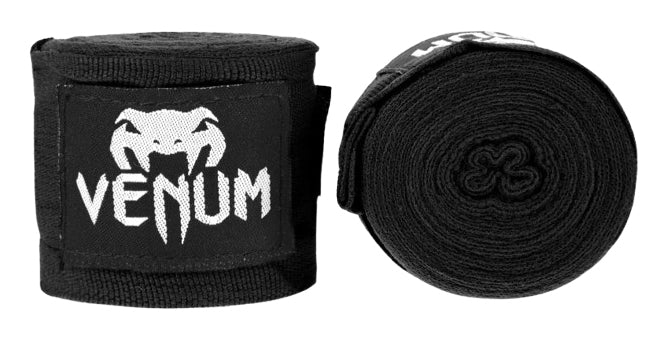 Venum Boxbandagen Kontact – 4 m – Schwarz, Baumwolle