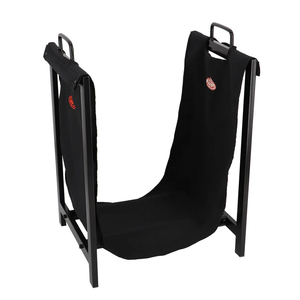 Esschert Design FF575 Aufbewahrungskorb – Stahl/Canvas – Schwarz – für Brennholz-Kamin – 380 × 610 × 380 mm