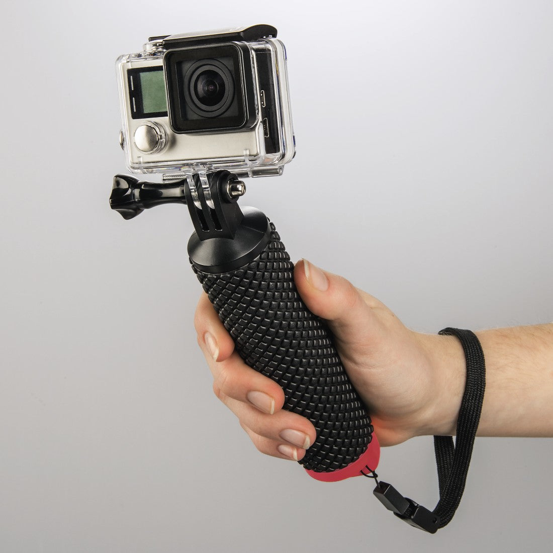 Hama 00004458 Schwimmgriff – 1/4"-Gewinde, mit Trageschlaufe – für GoPro, ActionCam – Schwarz