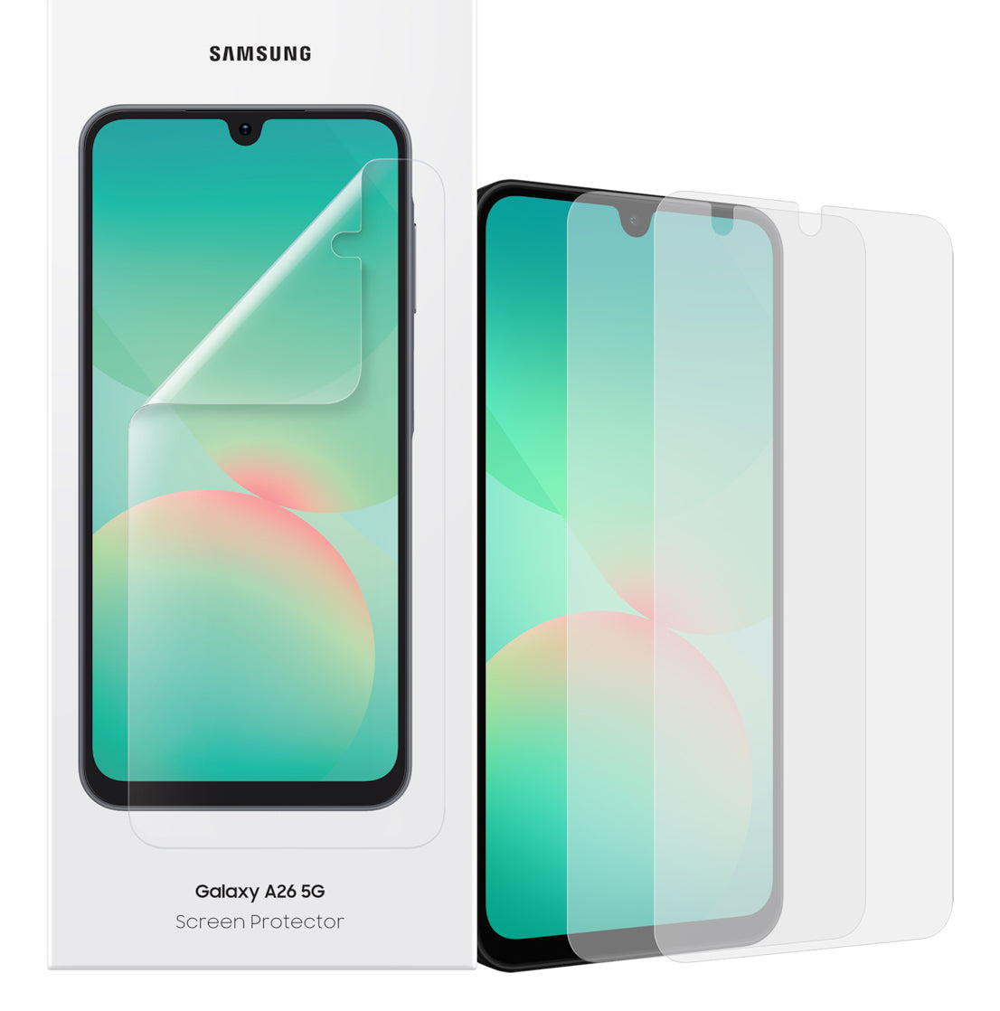 Samsung Displayschutzfolie – für Samsung Galaxy A26 5G, Transparent, mit Montagerahmen