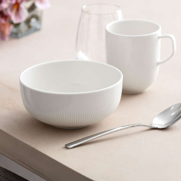 Villeroy & Boch Afina Müslischüssel – 0,55 l, Porzellan, Weiss, Spülmaschinengeeignet, Mikrowellengeeignet