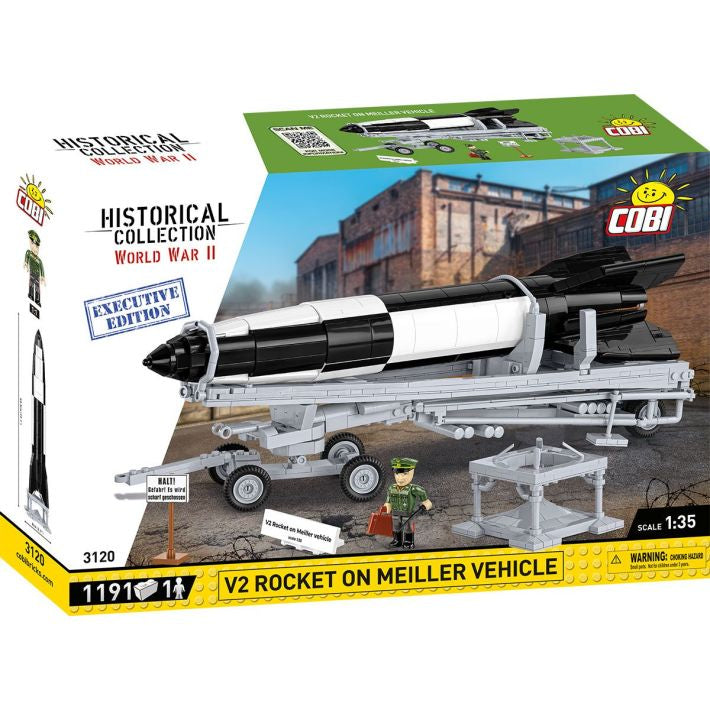 COBI V2 Rakete mit Meillerwagen 3D-Puzzle – Zweiter Weltkrieg – 1191-teilig – ab 10 Jahren – Kunststoff
