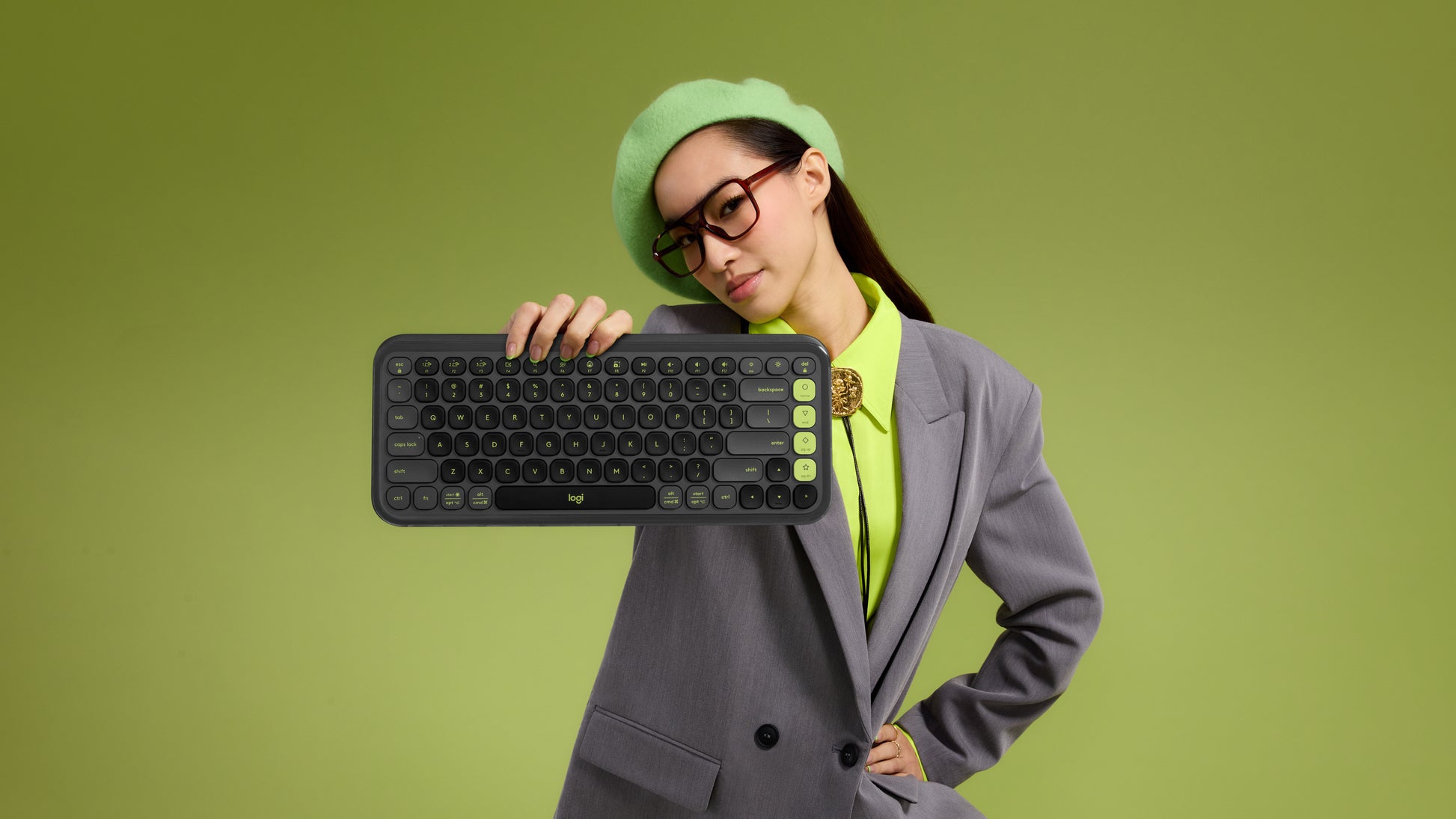 Logitech POP Icon Keys – Mini Tastatur – Schere – Bluetooth – QWERTY (IT) – ohne Ziffernblock – Graphit