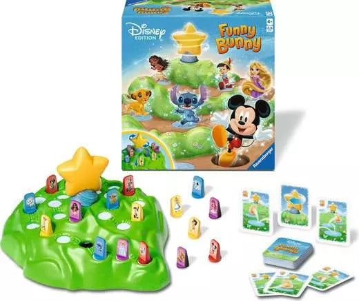 Ravensburger Funny Bunny Disney Edition – Brettspiel, 2–4 Spieler, ab 4 Jahren, 30 Min., DE/FR/IT/EN