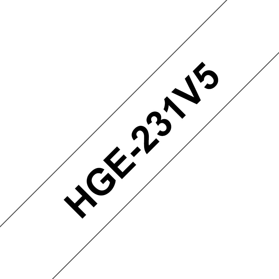 Brother Schriftband – 12 mm × 8 m, weiss, schwarz, HGe – 5 Stück