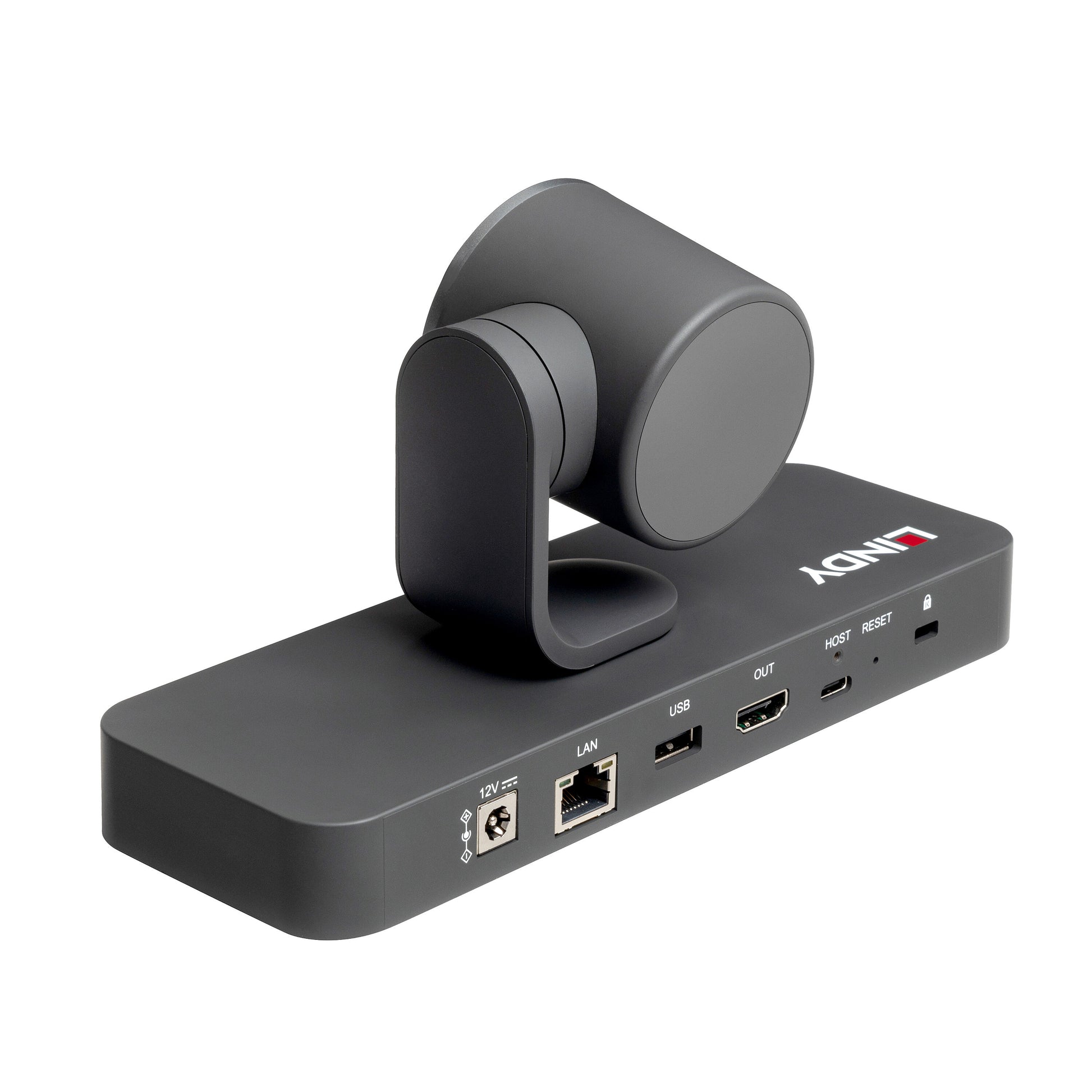LINDY 38422 – PTZ-Kamera, 4K30, 3× optischer Zoom, Gesichtserkennung, Sprachverfolgung, HDMI/USB/IP, schwarz