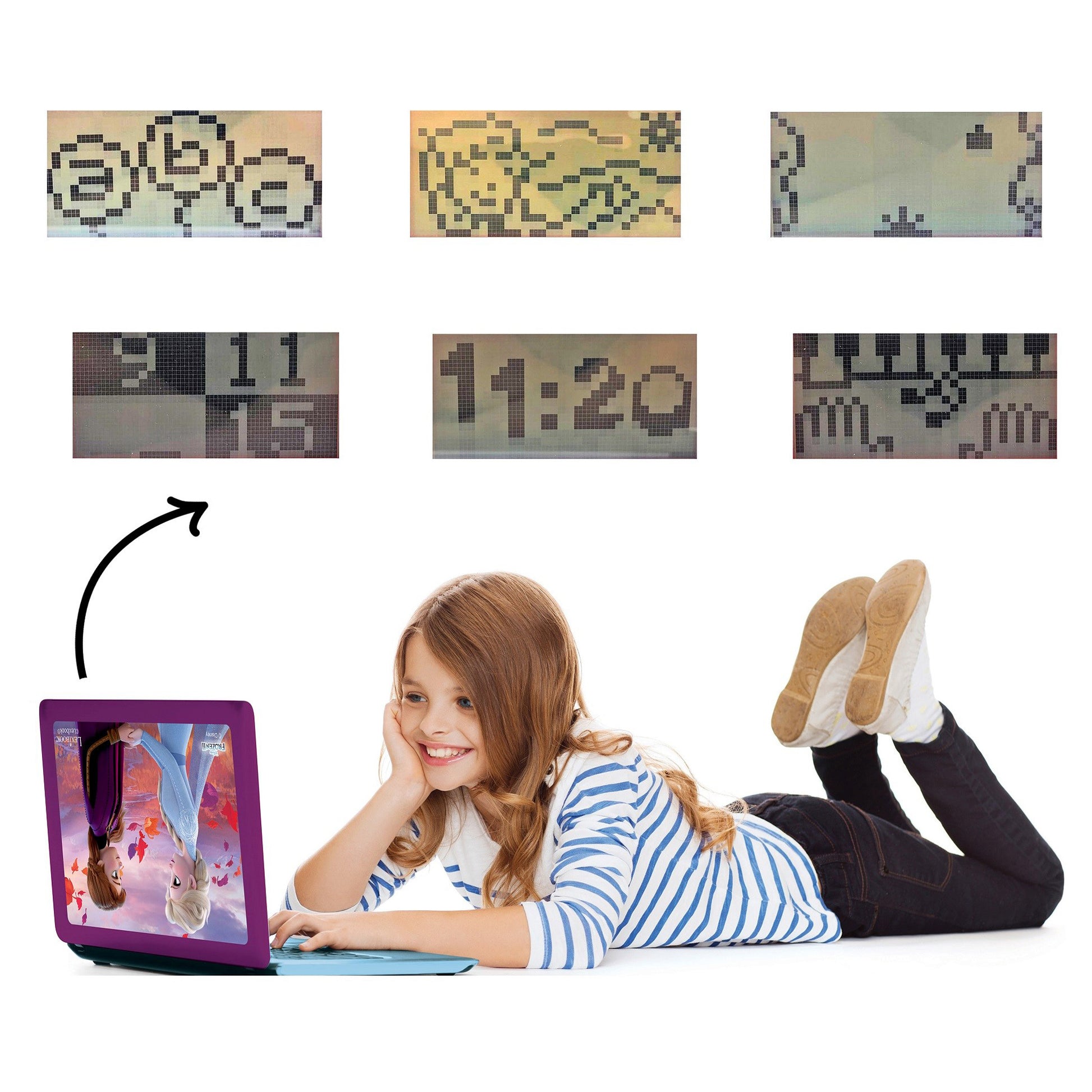 Lexibook JC598FZI3 Kinder-Laptop – Disney Frozen – 124 Aktivitäten, DE/ENG – 24 × 3,6 × 18 cm – ab 4 J.