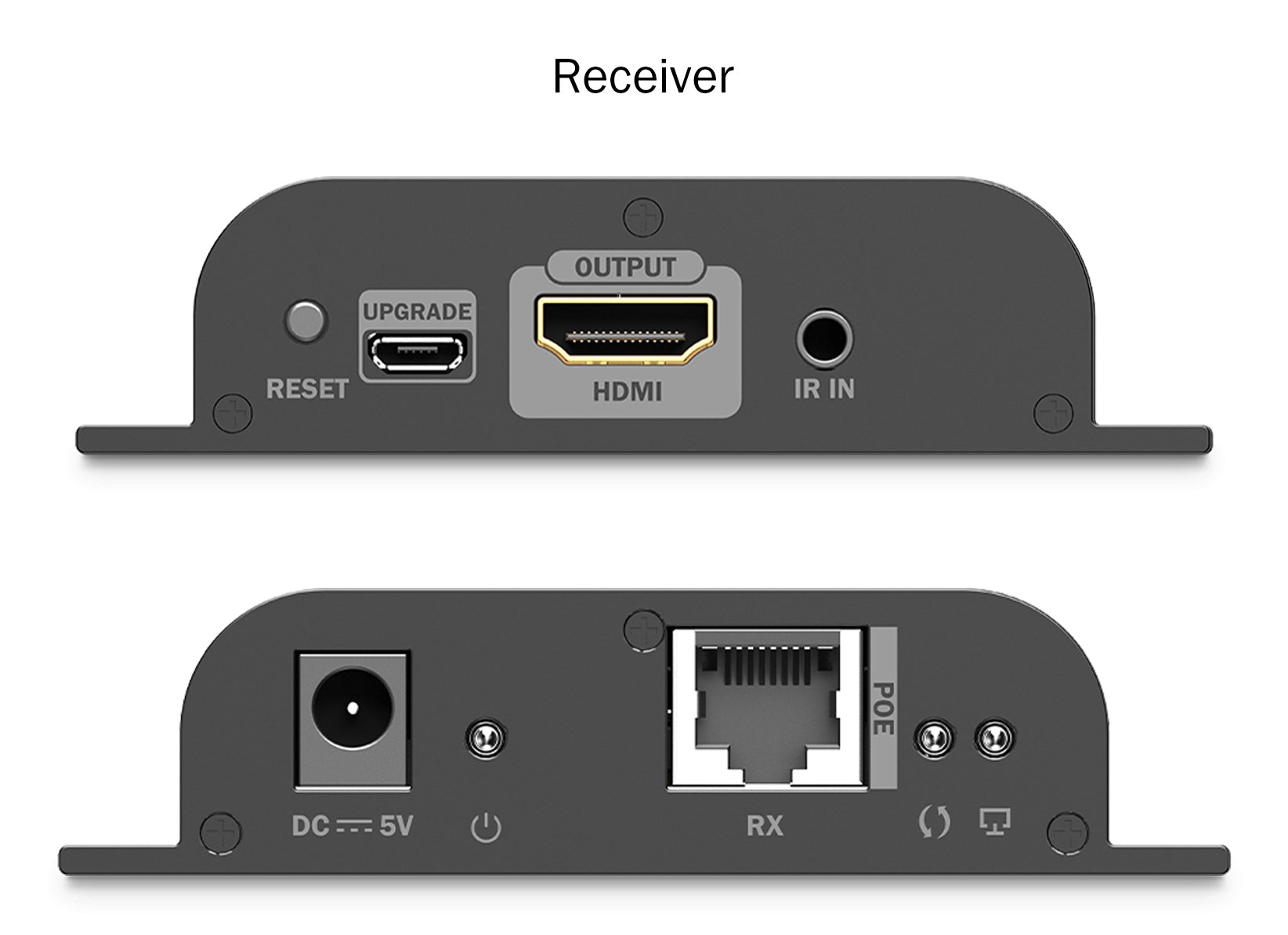 Digitus AV-Sender & -Empfänger – 4K UHD, IP (PoE), HDMI, Cat6 – für HDMI-Geräte – Schwarz, Metall