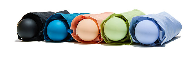 Muitomas Taschenschirm – L 17,5 cm – Pfirsich – mit Hülle, Soft-Touch-Griff
