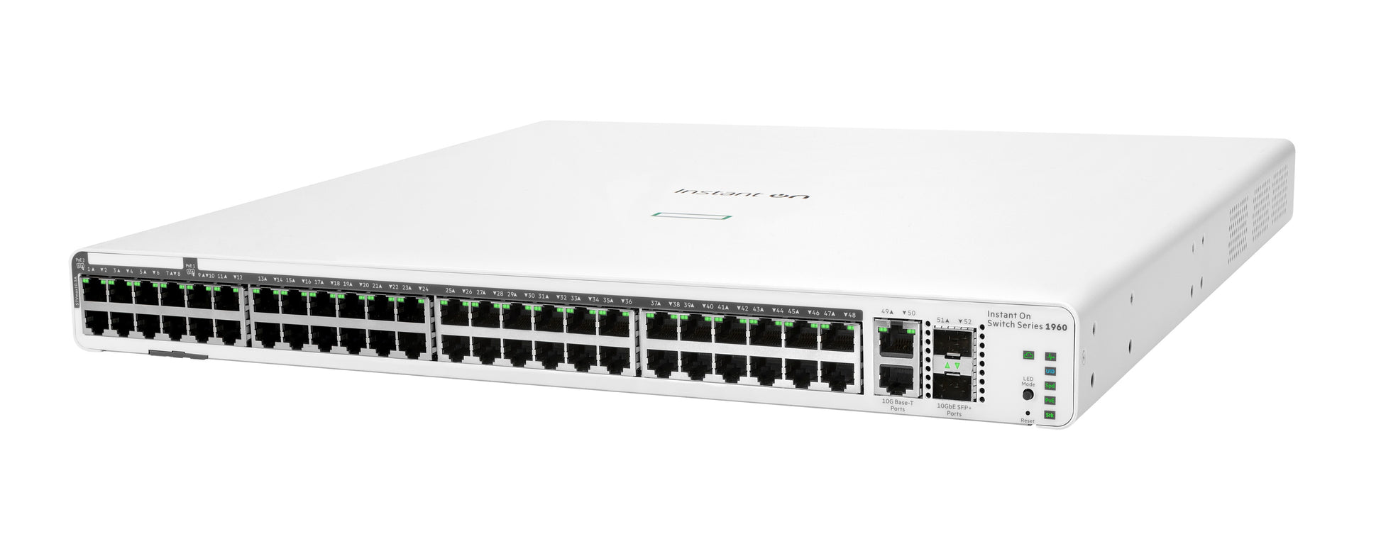 HPE 1960 JL809A – Managed Switch – 48×GbE, 2×10G RJ45, 2×SFP+, L2+, PoE+ 600 W, 1U