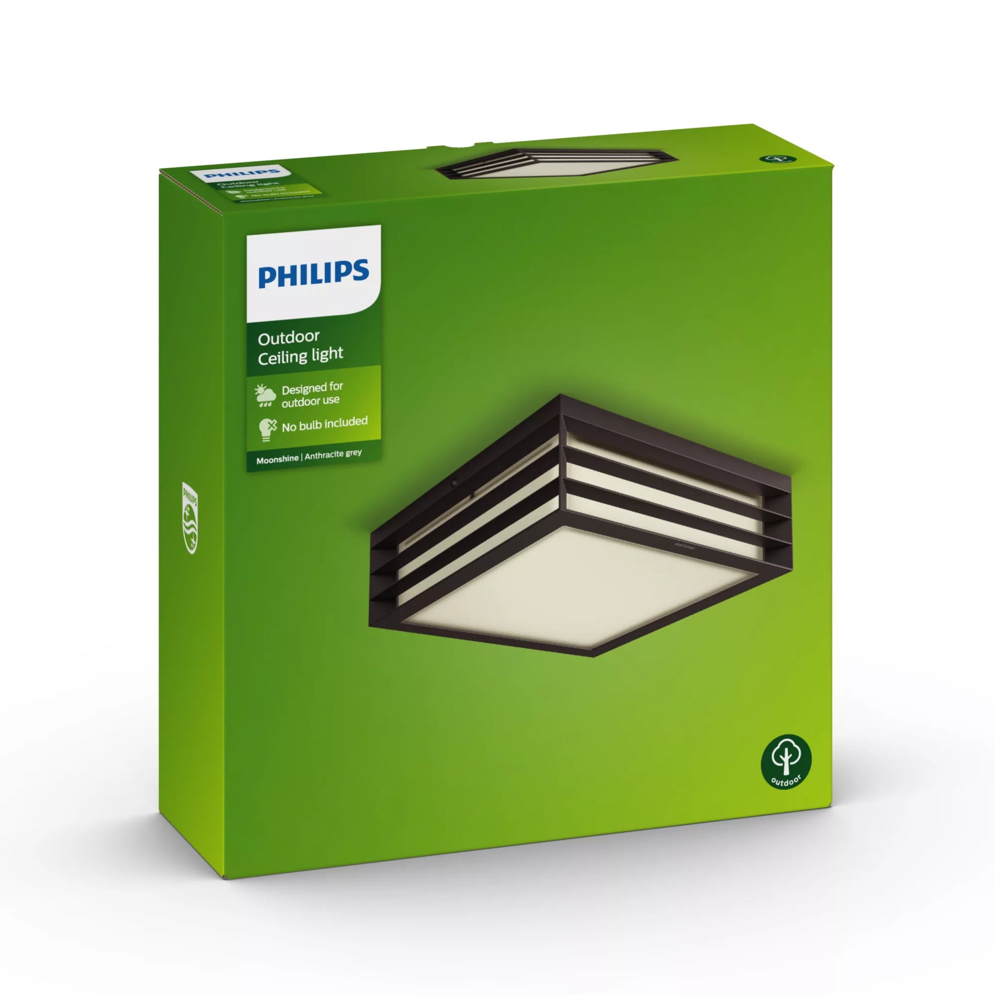 Philips by Signify Philips Aussenwandleuchte Moonshine – 26×8,1 cm – 28 W – IP44 – Netzbetrieb – dimmbar – Grau – Aluminium