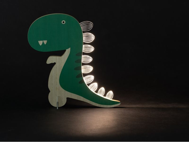 COCON Dekolampe Dino – LED, batteriebetrieben, 2× AA, Laufzeit 6 h – Grün