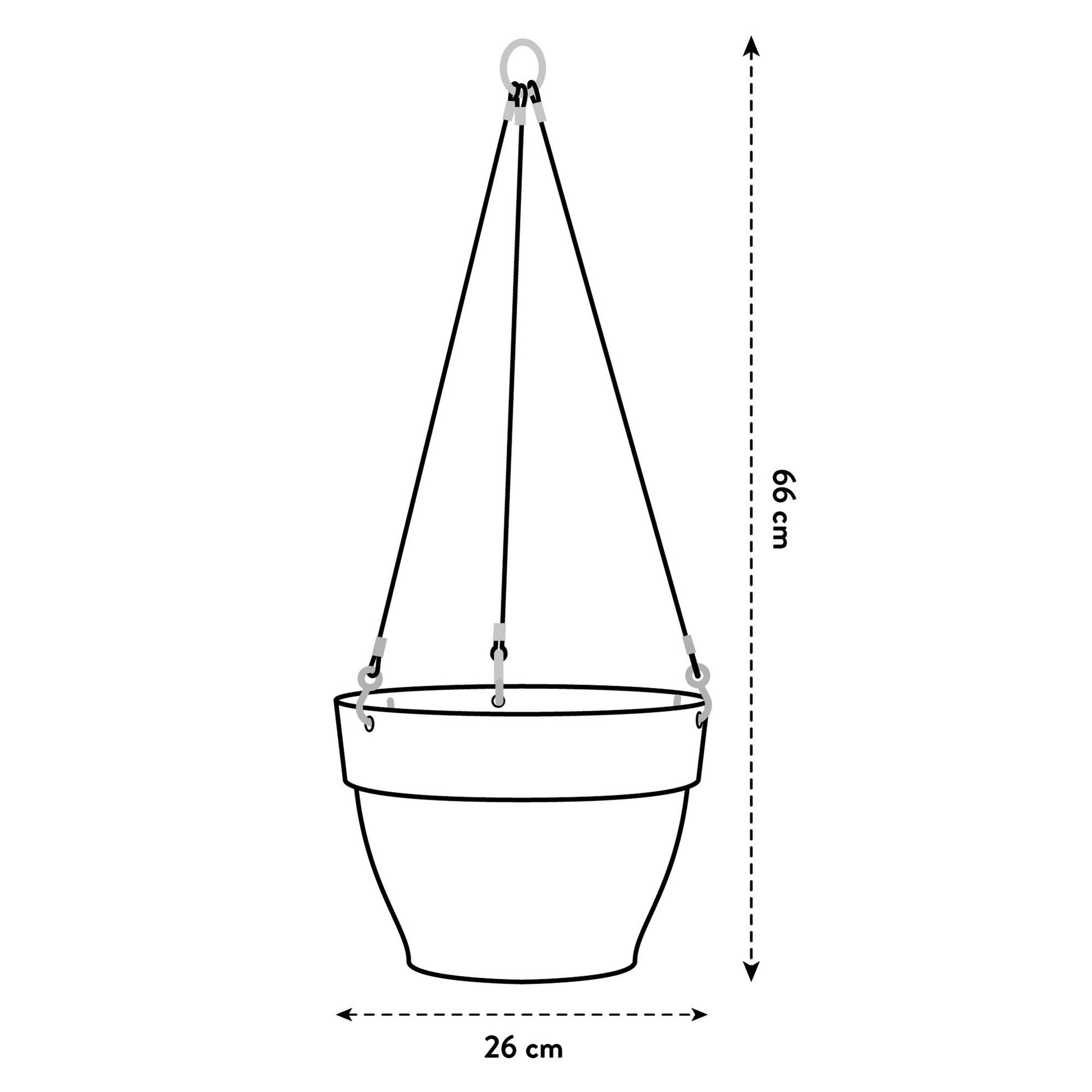 elho Hängeampel – 6,5 l – Kunststoff, weiss