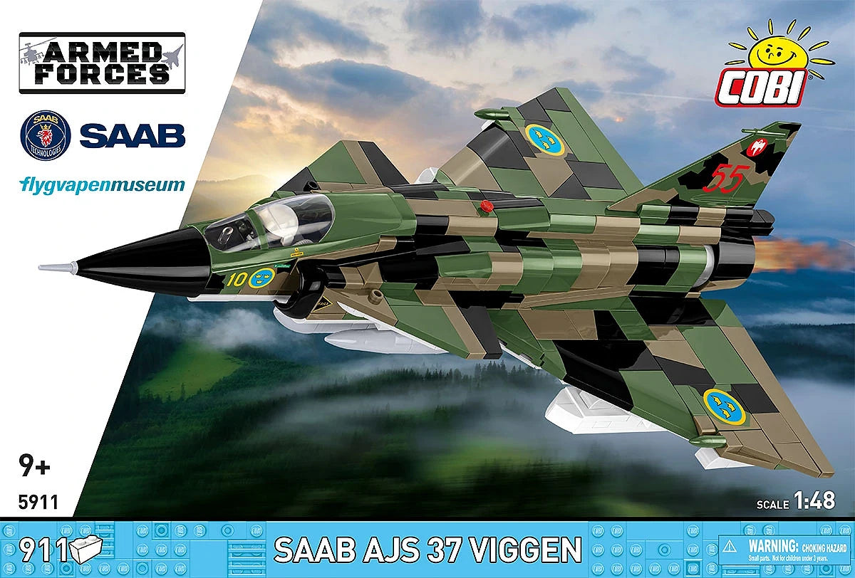 COBI SAAB AJS 37 Viggen Bausatz – 911-teilig – 22,5 × 12,5 × 33 cm – ab 9 J.