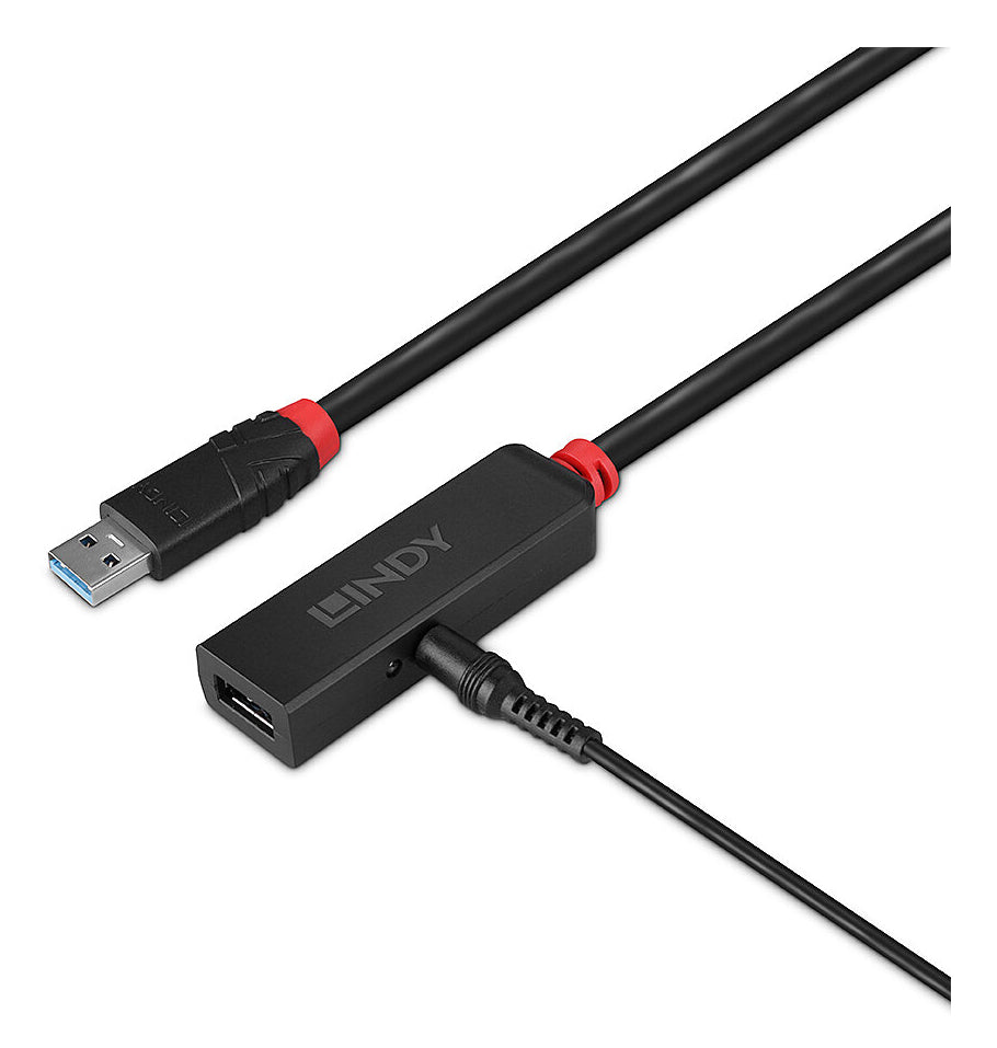 Lindy USB-C Verlängerungskabel (Stecker auf Buchse) – USB 3.2 Gen 1 (5 Gbit/s) – 15 m – Aktiv, LED-Anzeige