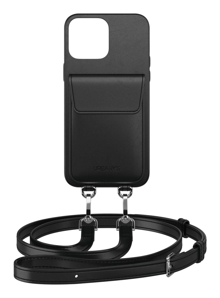 Urbany's Urbanys – Halskettenhülle – für Apple iPhone 16 Pro Max – schwarz – mit Kordel