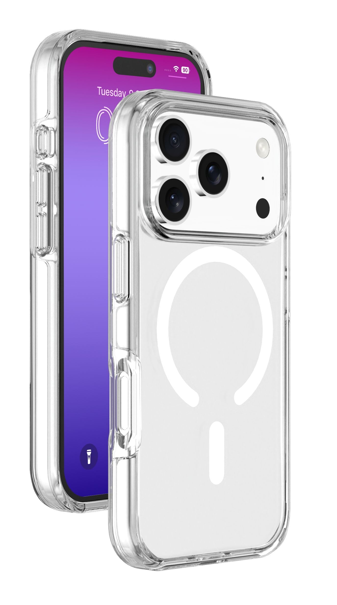Cellularline Backcover – für Apple iPhone 17 Pro – transparent – Kunstleder, MagSafe-kompatibel
