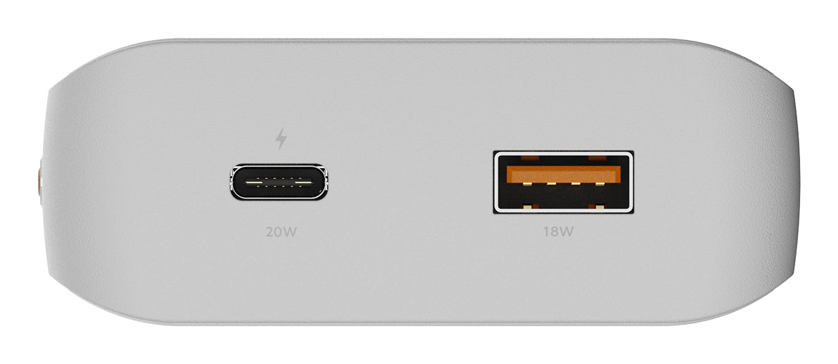 Xtorm Go2 Powerbank 20'000 mAh – 20 W PD, 1× USB-C, 1× USB-A, weiss