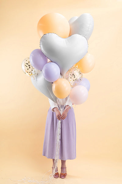 PartyDeco Folienballon Herz – Weiss – 61 × 53 cm – Folie – 1 Stk