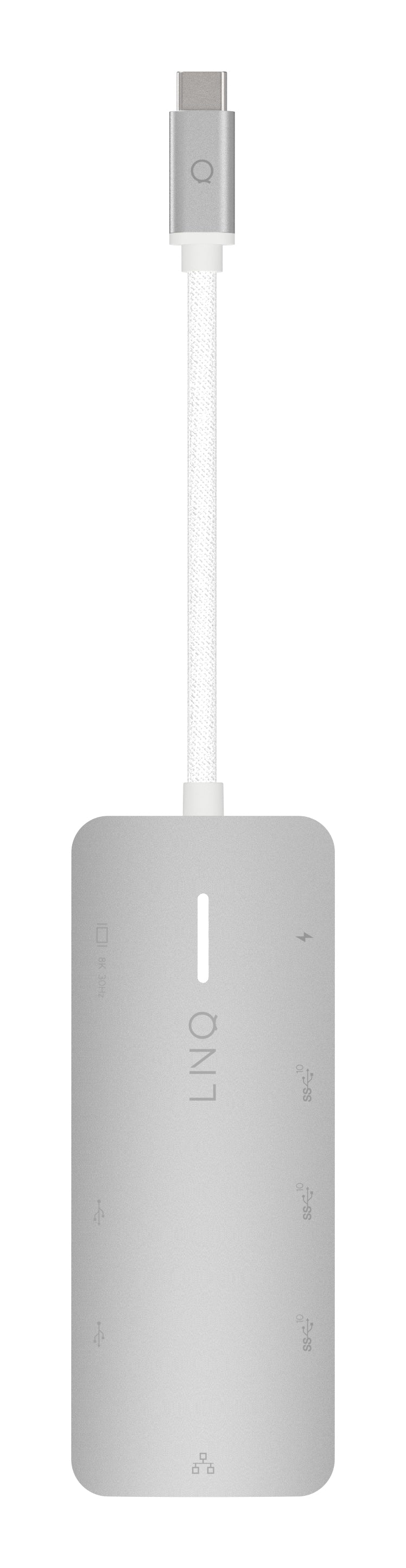 LINQ ProConnect 8in1 Dockingstation – USB-C, 1× HDMI, 1× USB-A, 3× USB-C, 140 W PD, 2,5GbE, für Windows/Mac