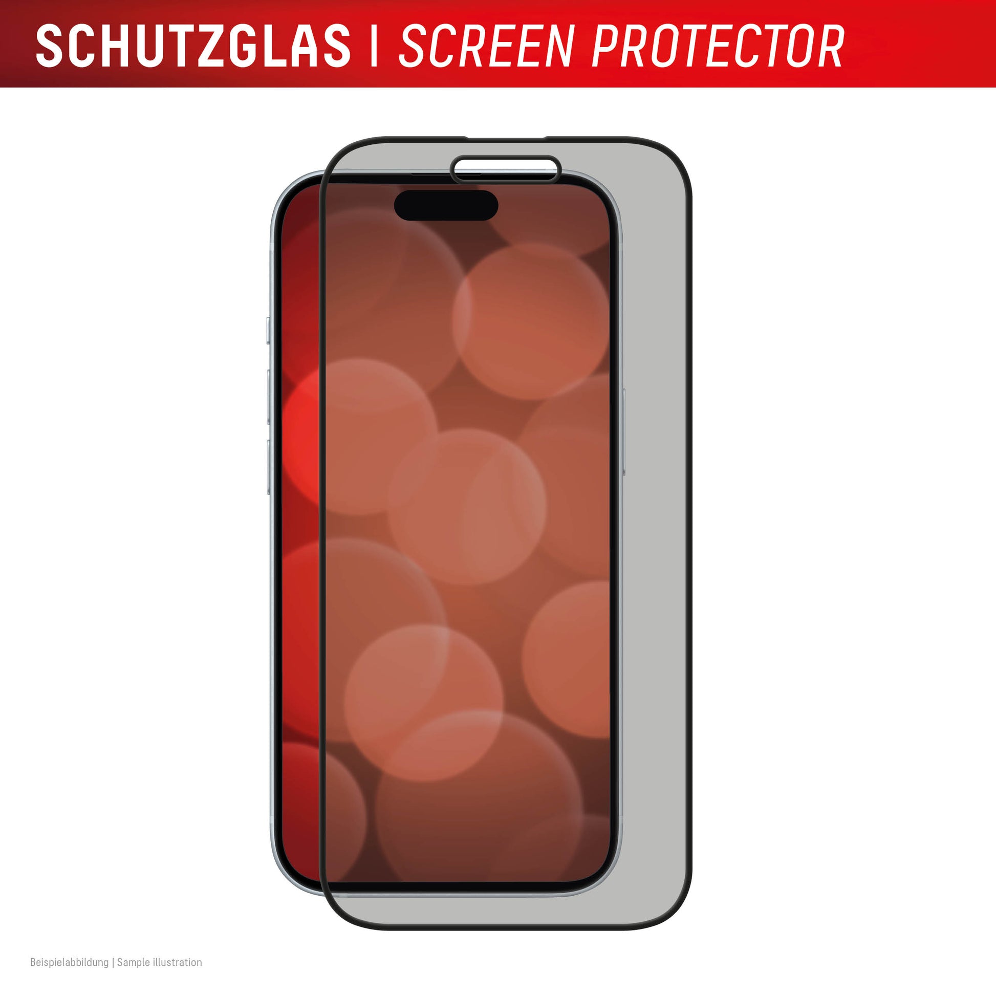Displex Privacy-Filter (Panzerglas), Full Cover – für iPhone 16 Plus – mit Applikator