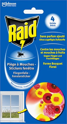 Raid Fliegenpapier Insektenfalle – mehrfarbig – für Fluginsekten – 4 Stk.
