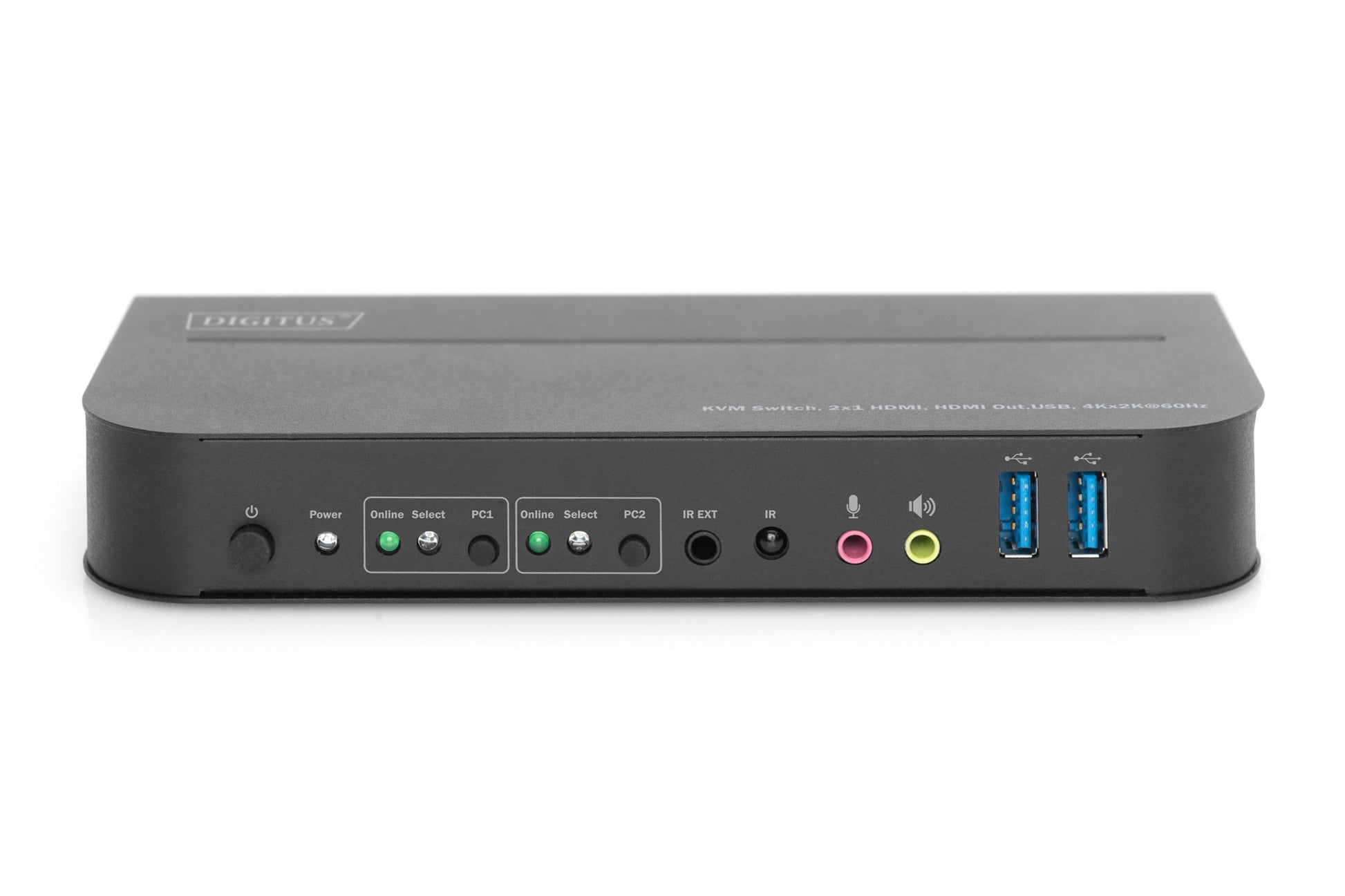 Digitus KVM-Switch 2×1, HDMI/USB 3.2 Gen 1/USB 2.0, 4K (4096 × 2160), 18 Gbit/s, HDR, HDCP