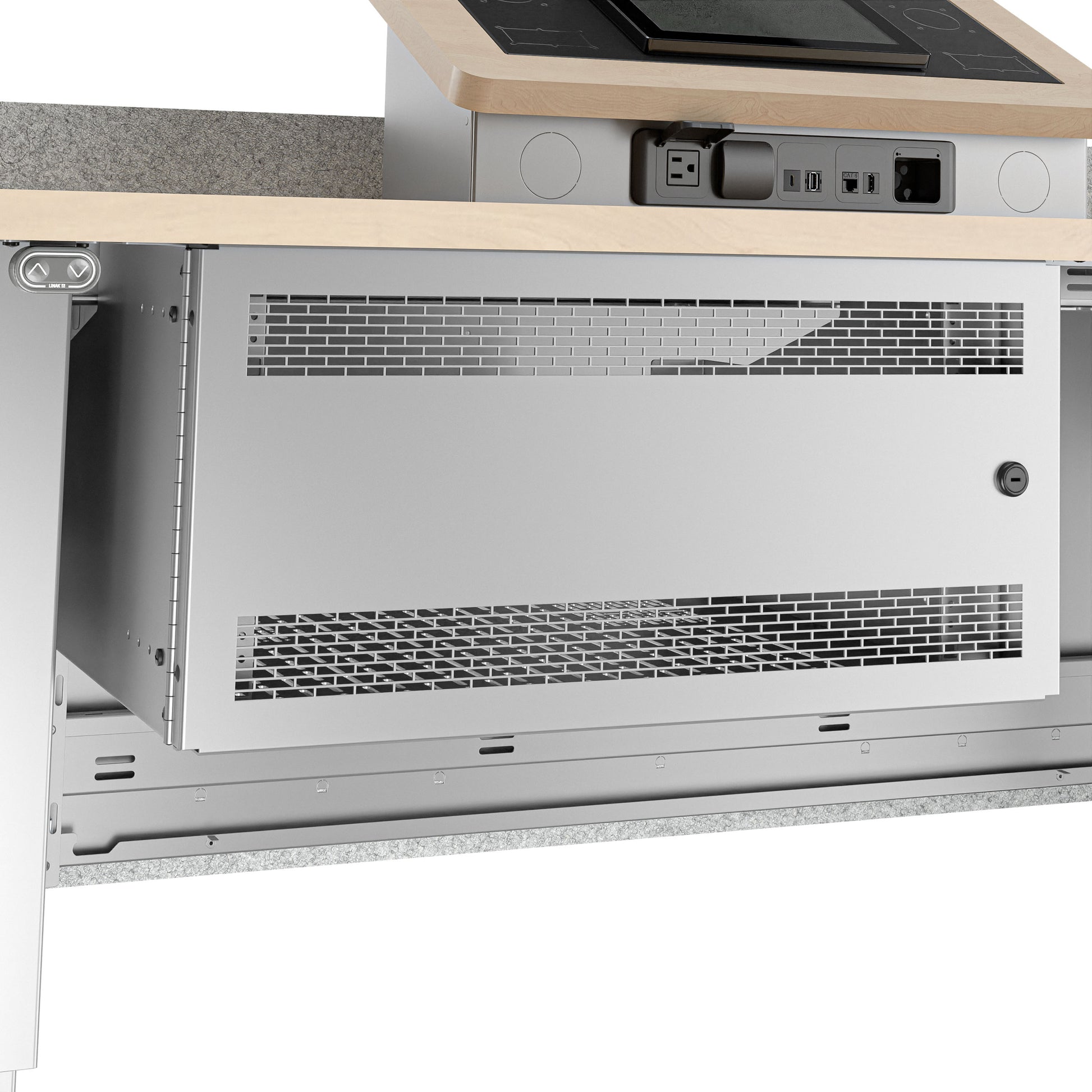 Middle Atlantic Screen-Halter, FORUM FMR-6UT6M-FD – 6U – 222,5 × 187 × 109 mm – weiss – für Forward – 1 Stk.