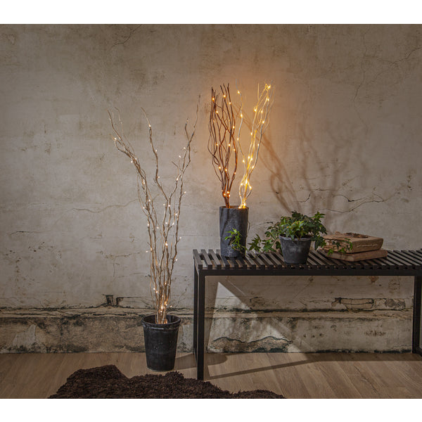 Star Trading Lichterkette/Dekolicht Willow – 60 cm, 0,38 W, Warmweiss, Braun, 24 LEDs, batteriebetrieben