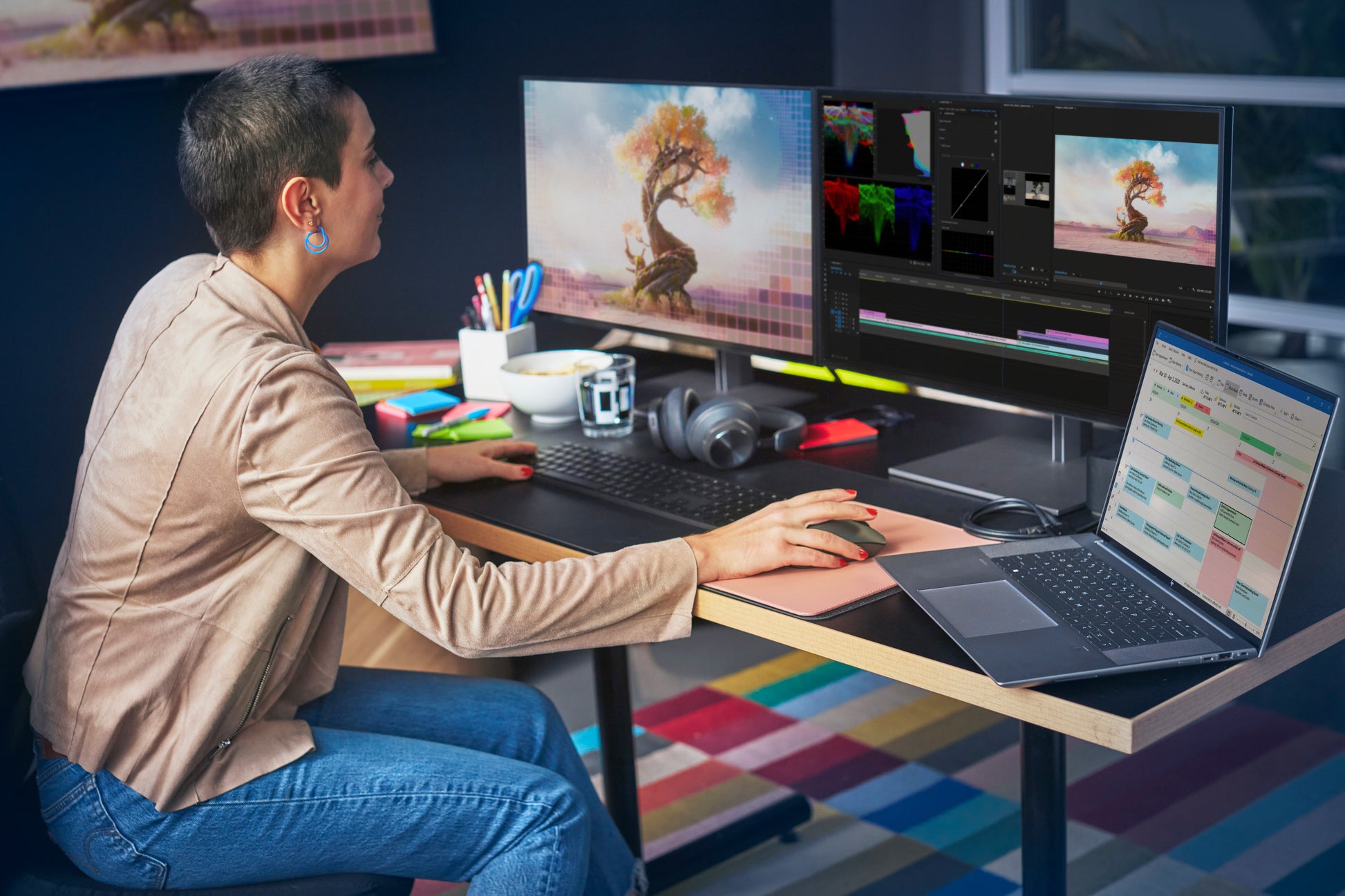 HP 975 – Tastatur – Bluetooth & 2,4 GHz (Nano-Empfänger) – USB-C – beleuchtet – Schwarz