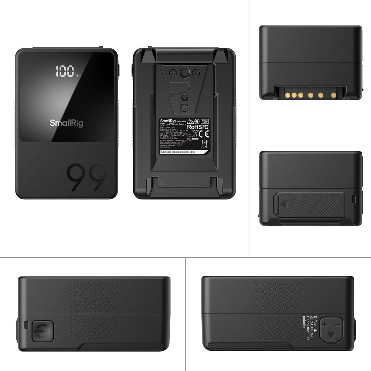 SmallRig VB99 mini V-Mount Akku – 6800 mAh (98,9 Wh), 14,54 V – für Sony A7R V, A7 IV, A7S III und andere