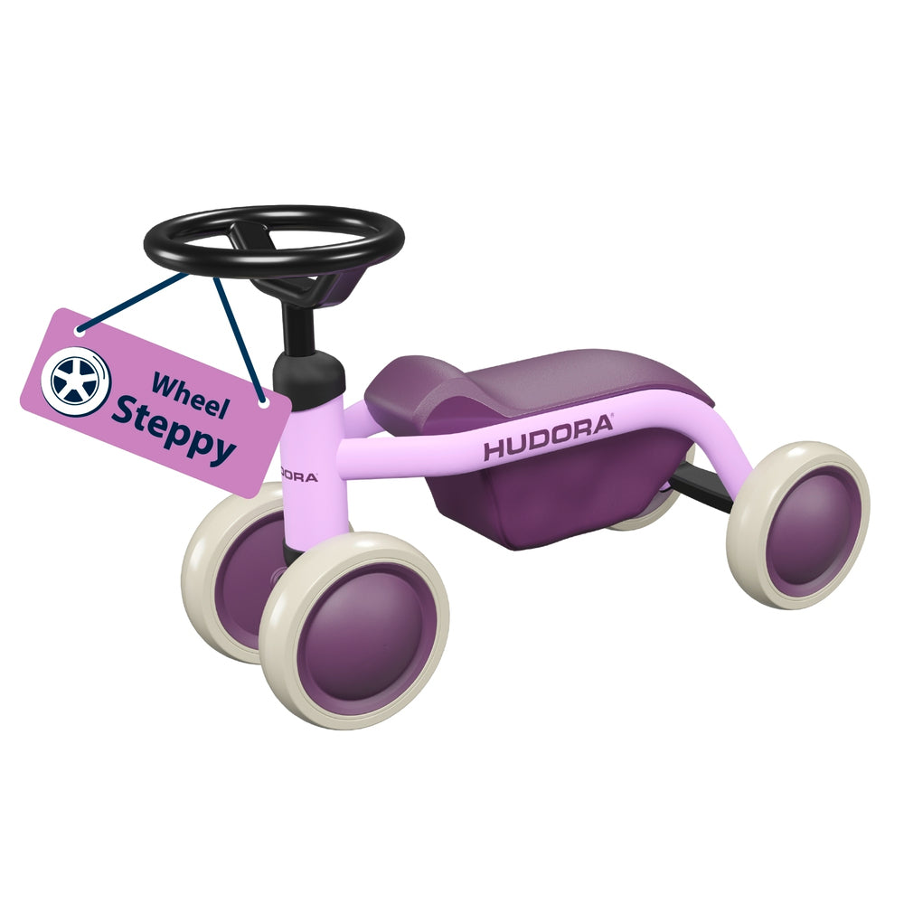 HUDORA Steppy 6 Laufrad – 4 Räder, Rad Ø 15,2 cm – Sitzhöhe 22,5 cm – ab 1 Jahr – Stahl, Kunststoff – Lavendel