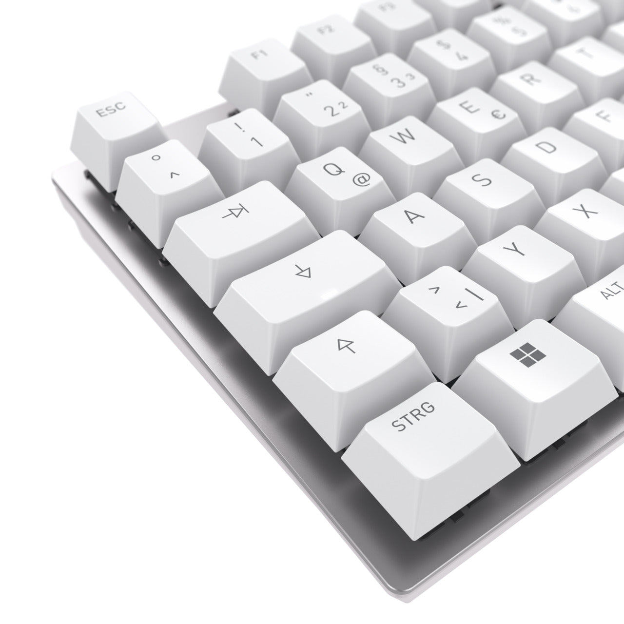 CHERRY KC 200 MX – Tastatur – mechanisch – kabelgebunden – USB-A – QWERTZ (DE) – Silber/Weiss