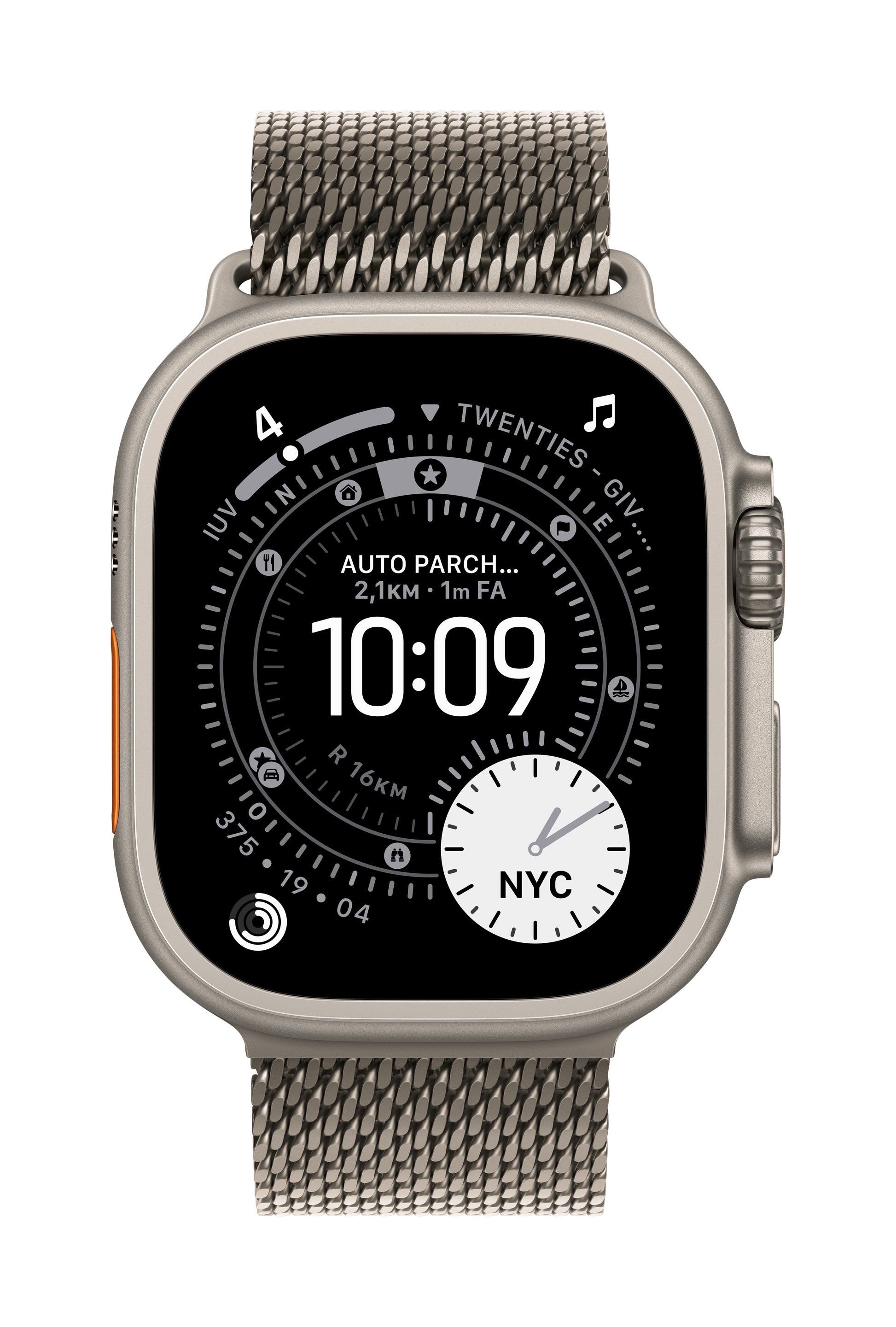 Apple Milanese Loop – Armband – für Apple Watch 49 mm, Natürlich (Grau), Grösse L, Titan