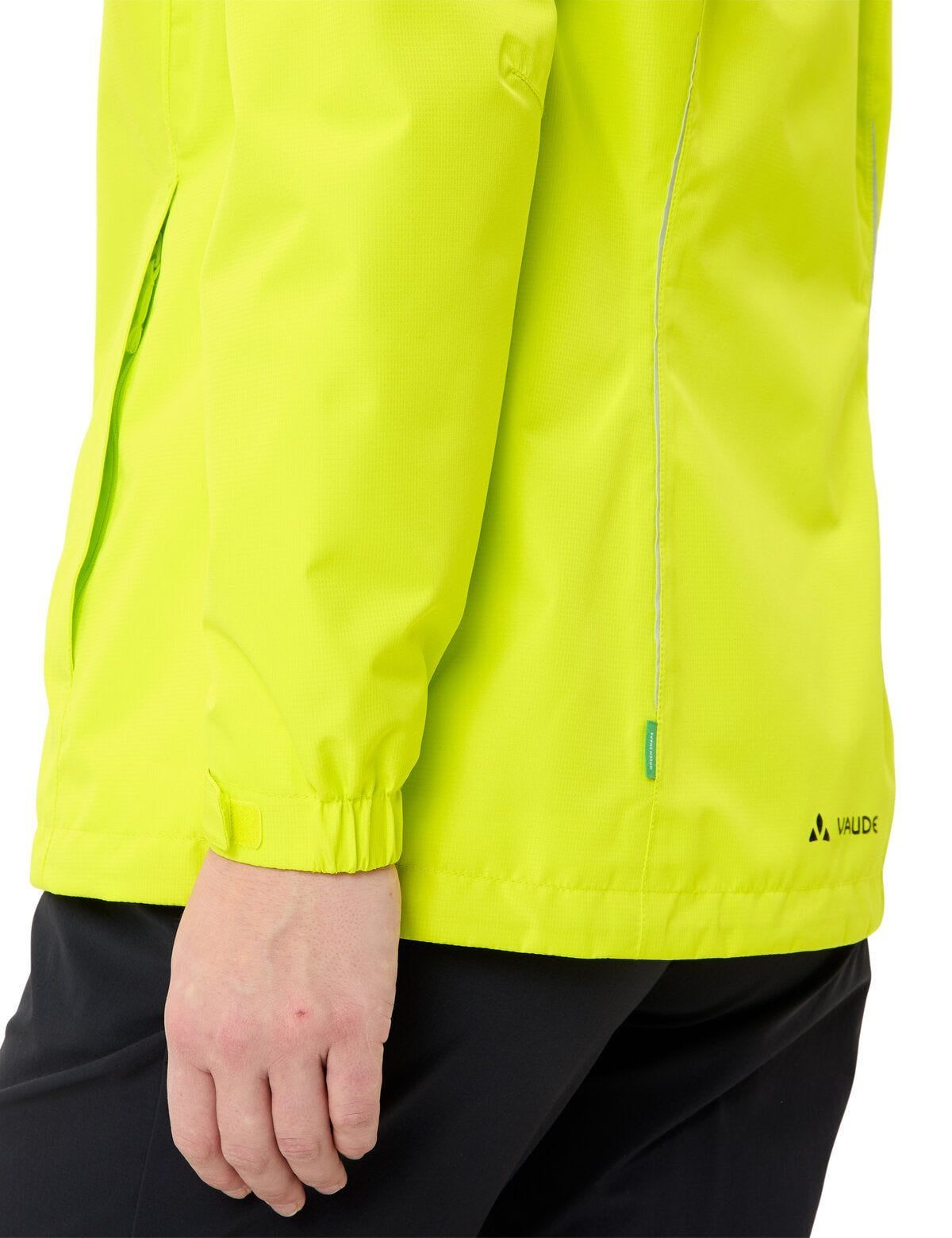 VAUDE Regenjacke, Escape Bike Light – Grösse 42 – Hellgrün, Polyester (recycelt), wasserdicht, mit Kapuze