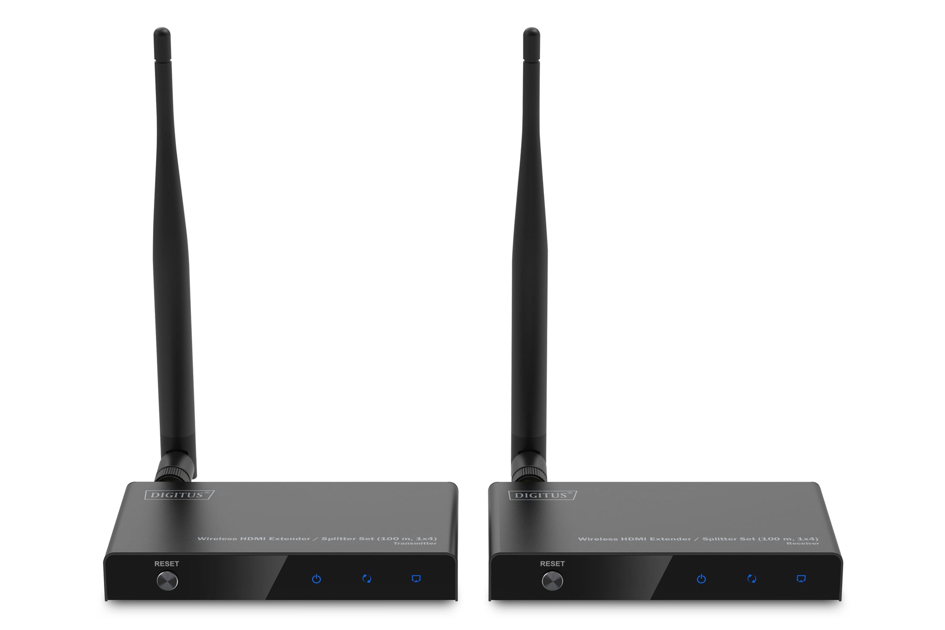 Digitus HDMI-Extender/Splitter-Set – Full HD (1920×1080), kabellos, HDMI (1×In, 2×Out) – für HDMI-Geräte – S