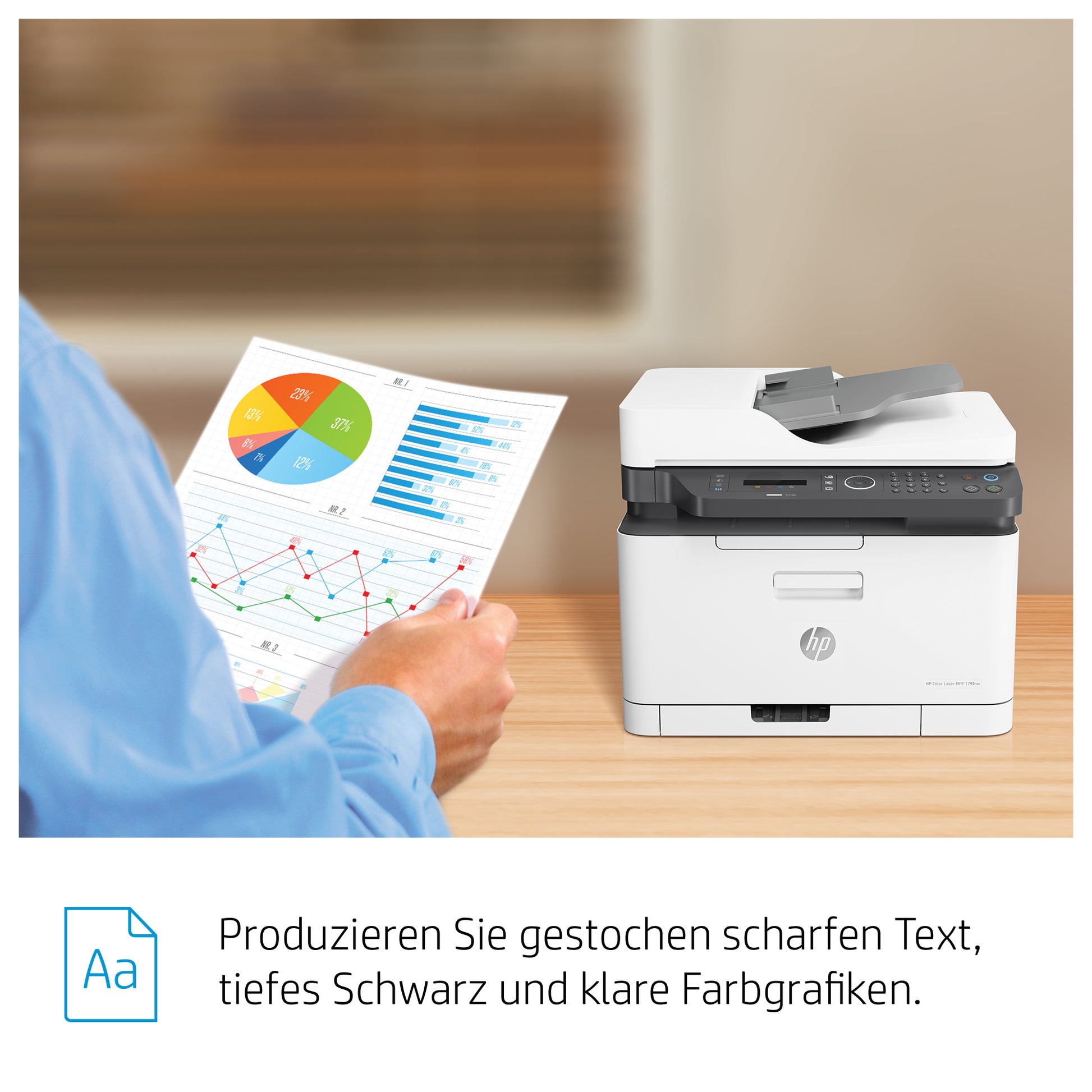 HP Color Laser MFP 179fnw – Farblaser-Multifunktionsdrucker, A4, 3-in-1, Duplex, WLAN/LAN, AirPrint, Mopria
