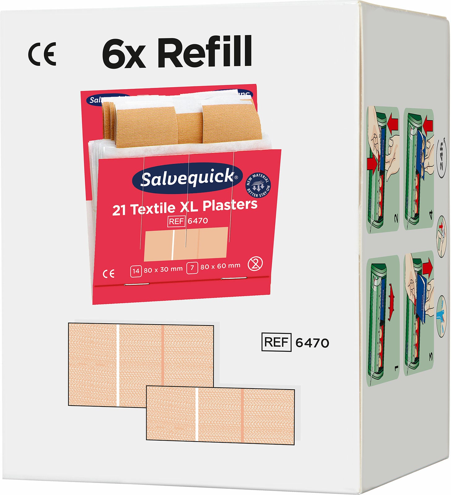 Cederroth Pflaster-Nachfüllpackung – 21 Stück, für Salvequick Spender, hautfarben