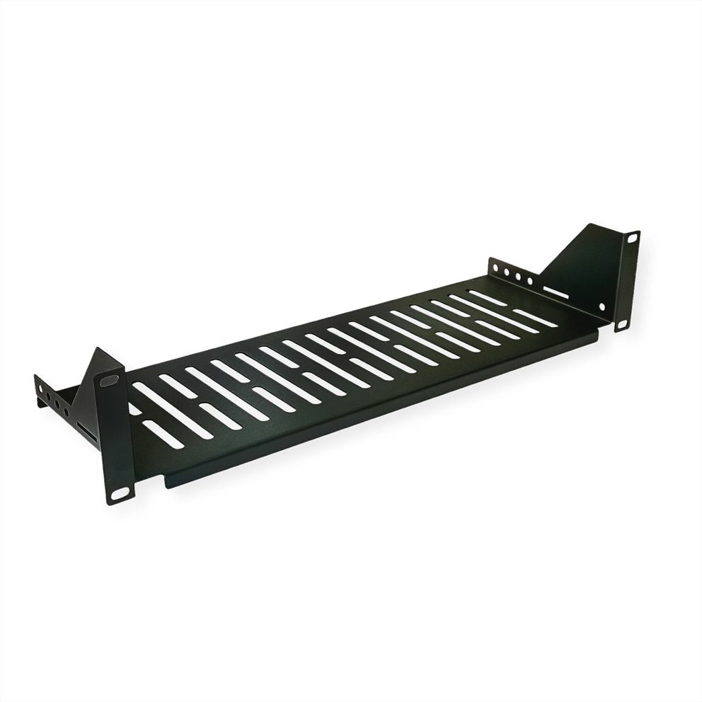 VALUE 26.99.0404 Regalboden – für 19" Rack, 2U, 485×150 mm, max. 10 kg, Schwarz, 1 Stück
