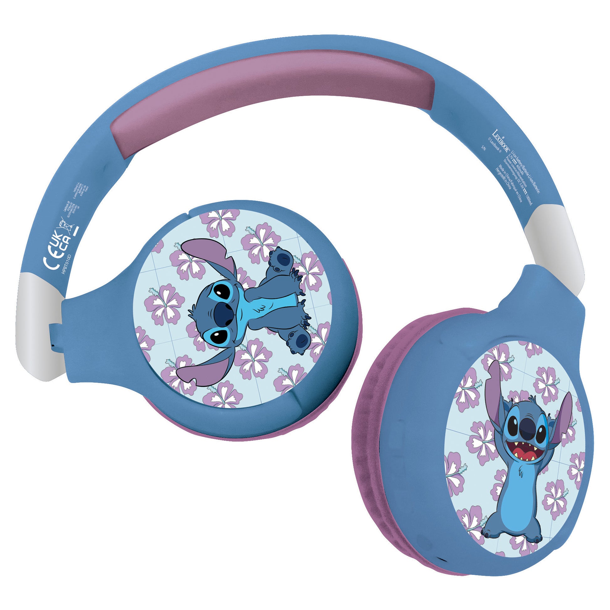 Lexibook HPBT010D Kinderkopfhörer – Over-Ear, Stereo, Kabel + BT, 3,5 mm & USB-C, Blau