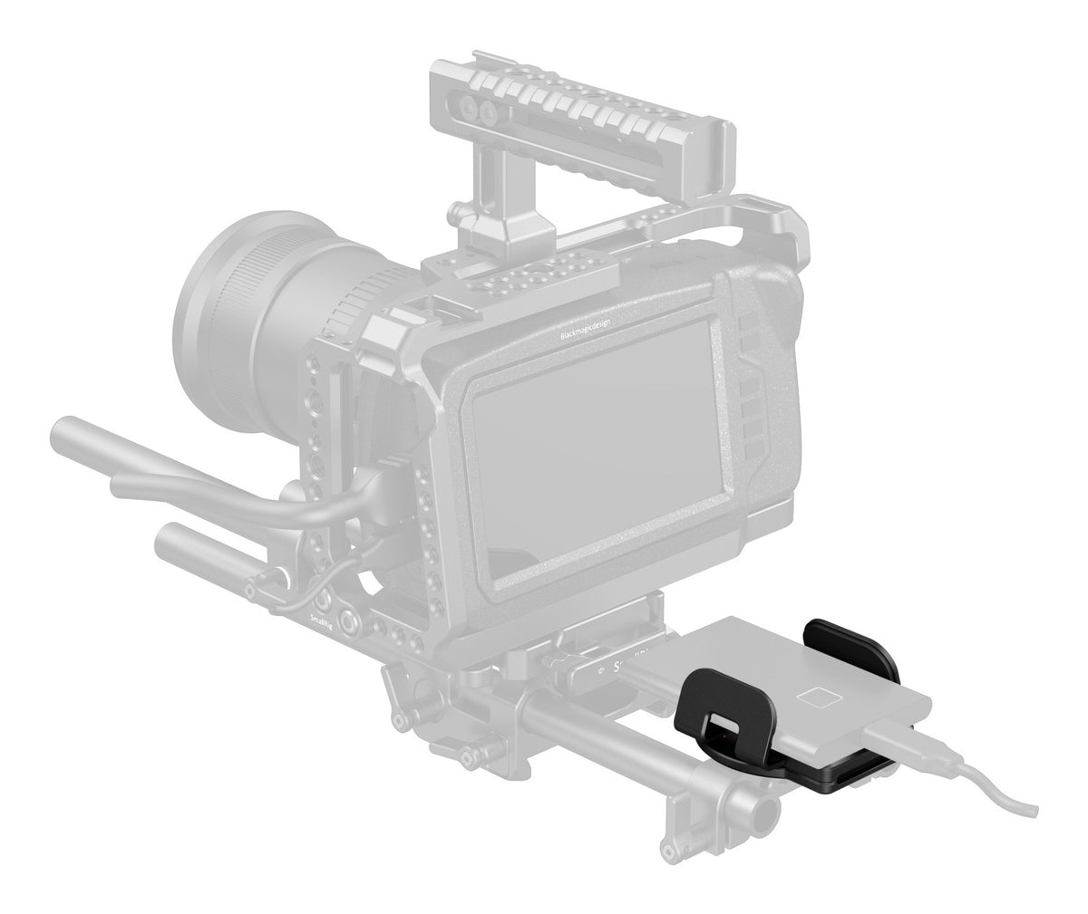 SmallRig Montageklemme – 1/4" Gewinde, 66 × 59 × 29,4 mm – für externe SSD – Schwarz