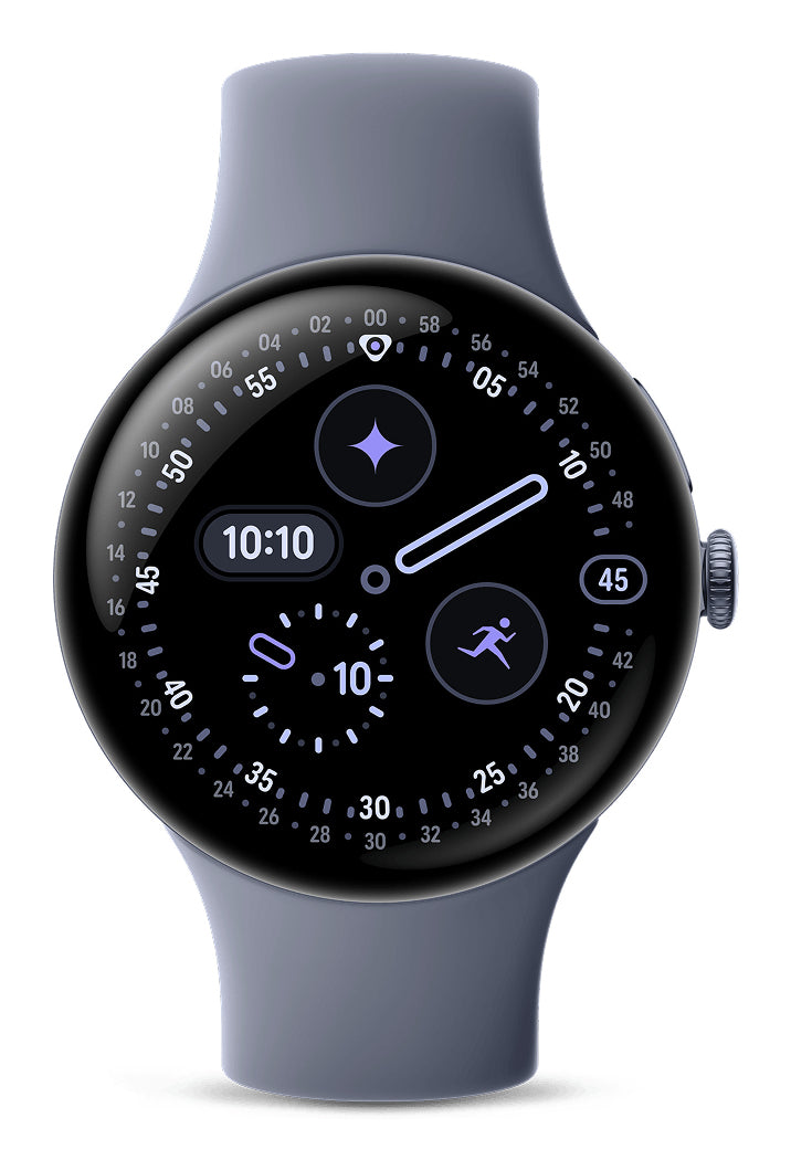 Google Pixel Watch 4 45 mm GPS – Aluminium Blau, Sportband, S/L, 50 m