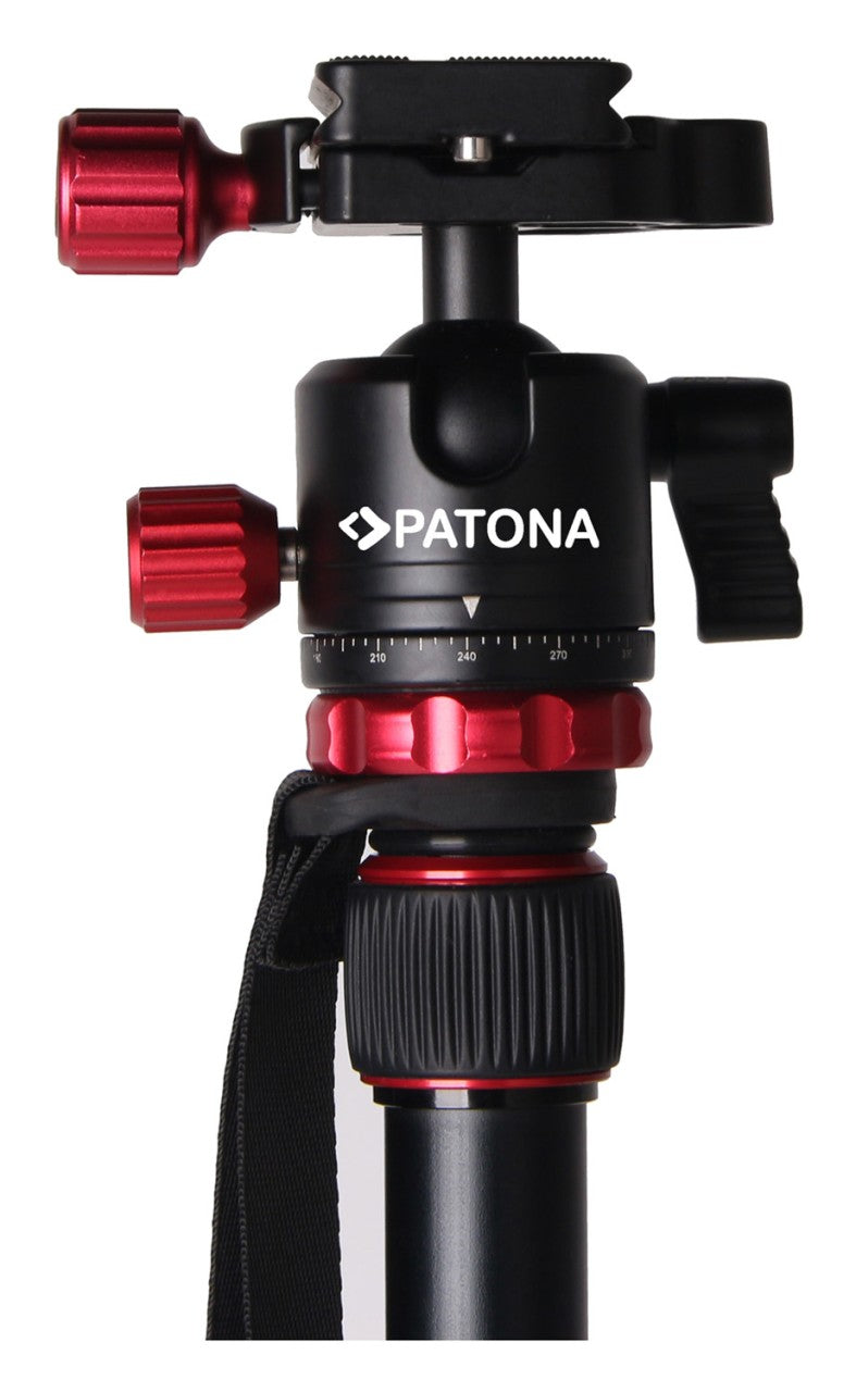 PATONA GEZI PRO 165 Dreibeinstativ – 165 cm, 6 kg Traglast, Aluminium – Schwarz