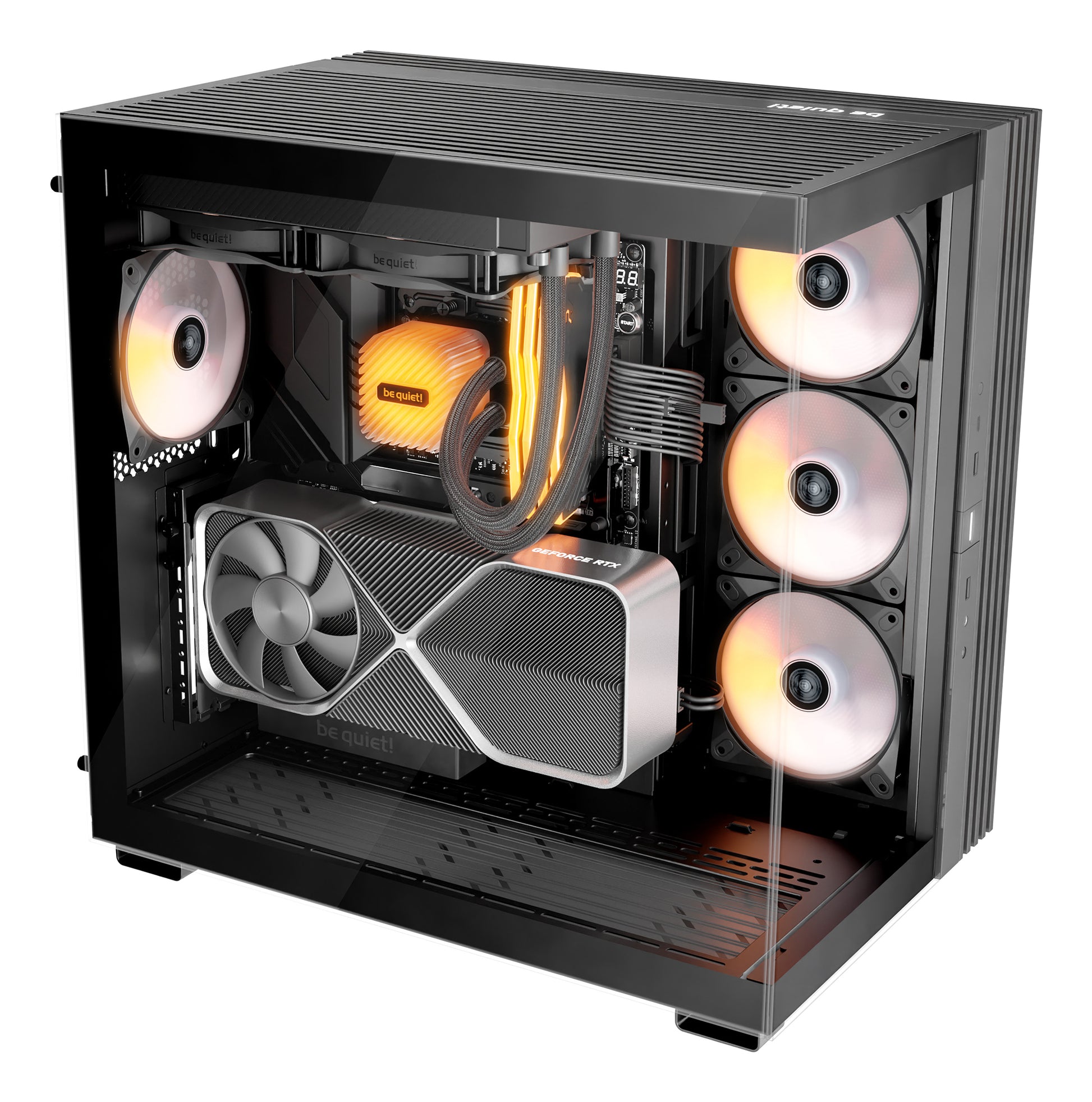 be quiet! be quiet LIGHT BASE 600 DX – PC-Gehäuse – Midi Tower, Seitenfenster, RGB, 7×Slots, 455×305×450 mm, Schwarz