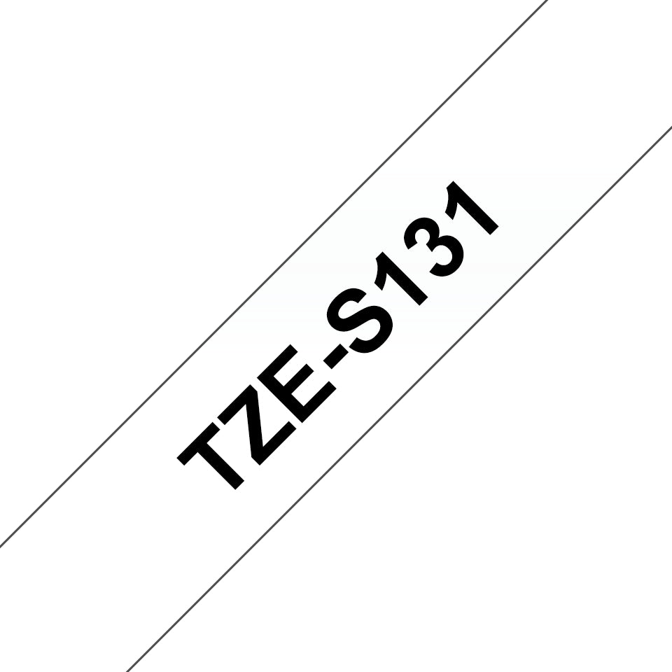 Brother Schriftband – 12 mm × 8 m, transparent, schwarz, TZe