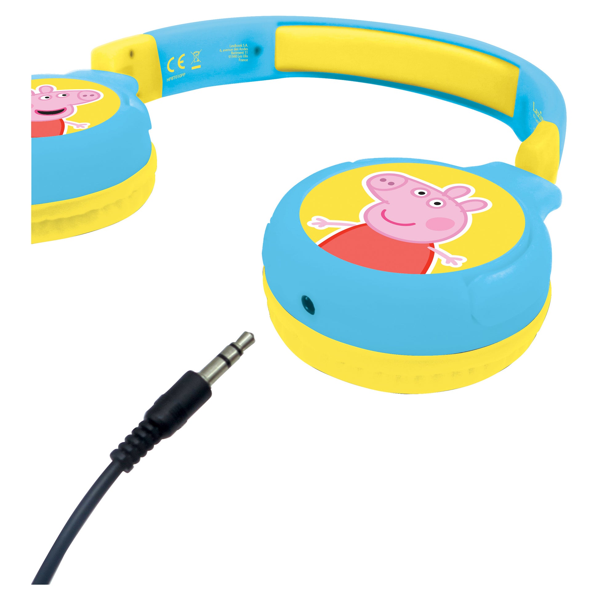 Lexibook Peppa Wuz HPBT010PP Kinderkopfhörer – On-Ear, Kabel + BT, 85 dB Lautstärke-Limit, Mehrfarbig