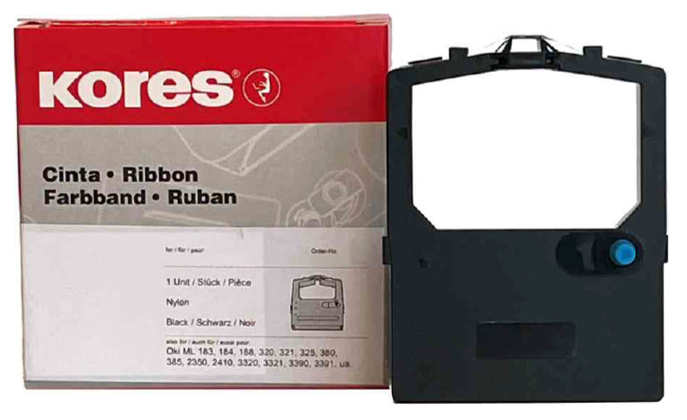 Kores R409NYS Farbbandkassette – schwarz, 8 mm × 1,8 m – für OKI ML 182, ML 390, ML 3320